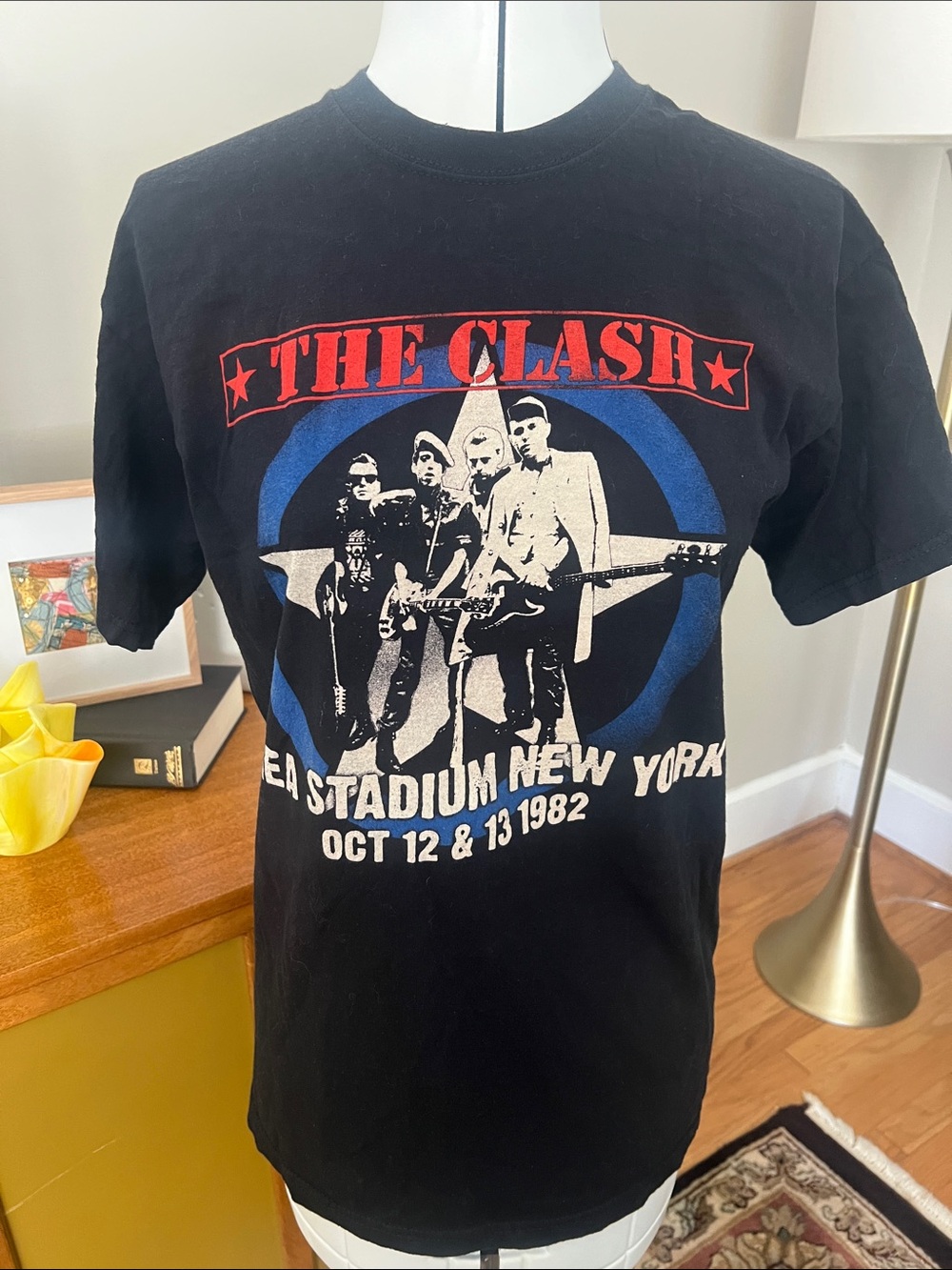 Fruit of the Loom Black The Clash Graphic Tee with Red and Blue Print
